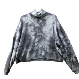 NWT American Eagle Tie Dye Sweatshirt Womens L Blue Turtleneck Soft Lightweight